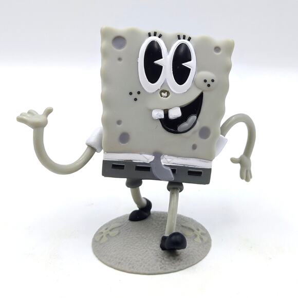 Spongebob Squarepants Culturepants Old Timey 5" Figure w Stand Gray Black White - Picture 1 of 3